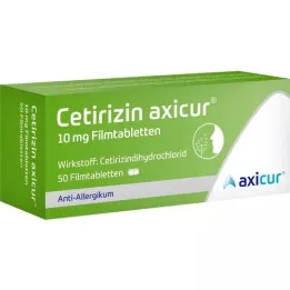 CETIRIZIN axicur 10 mg comprimidos revestidos por película, 50 unid