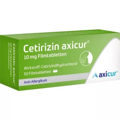 CETIRIZIN axicur 10 mg comprimidos revestidos por película, 50 unid