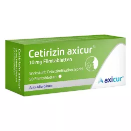 Cetirizina axicur® 10 mg comprimidos revestidos por película, 50 unidades