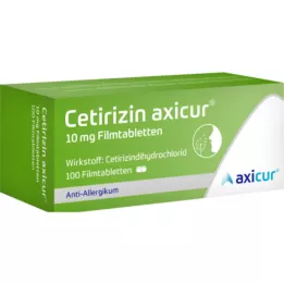 CETIRIZIN axicur 10 mg comprimidos revestidos por película, 100 unid