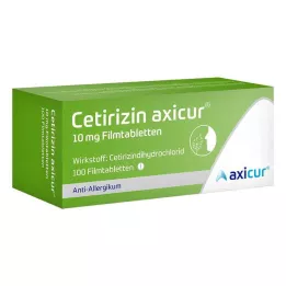 CETIRIZIN axicur 10 mg comprimidos revestidos por película, 100 unid
