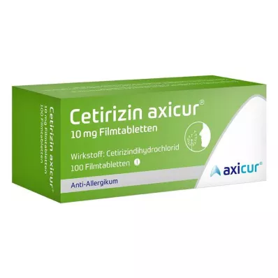 CETIRIZIN axicur 10 mg comprimidos revestidos por película, 100 unid