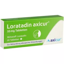 LORATADIN axicur 10 mg comprimidos, 20 unidades