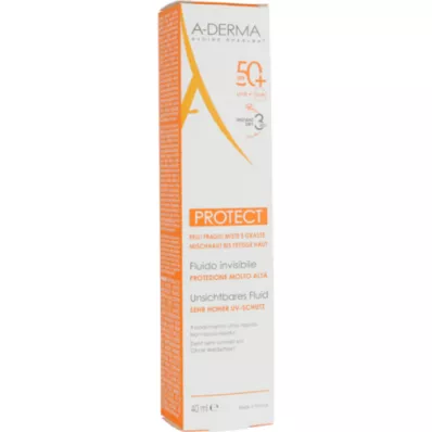 A-DERMA PROTECT SPF 50+ fluido invisível, 40 ml