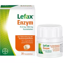 LEFAX Comprimidos mastigáveis de enzimas, 20 unidades