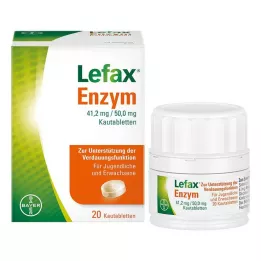 LEFAX Comprimidos mastigáveis de enzimas, 20 unidades