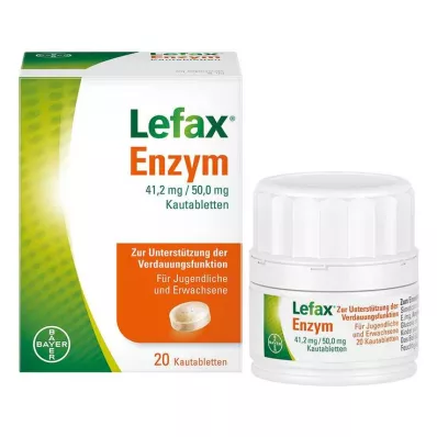 LEFAX Comprimidos mastigáveis de enzimas, 20 unidades