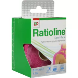 RATIOLINE Fita desportiva 5 cmx5 m cor-de-rosa, 1 peça