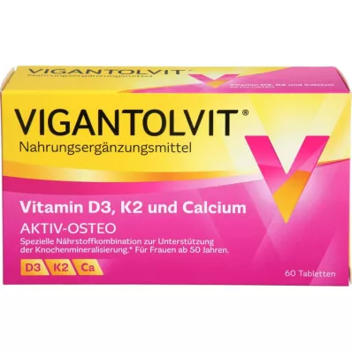 VIGANTOLVIT Vitamina D3 K2 Cálcio comprimidos revestidos por película, 60 cápsulas