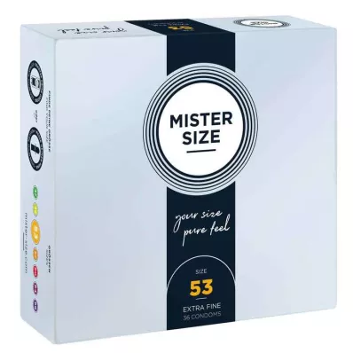 MISTER Preservativos tamanho 53, 36 unidades