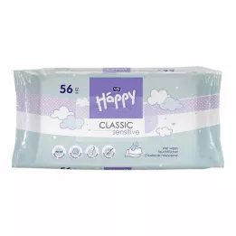 BELLA Toalhetes húmidos Happy Baby sensíveis com clique, 56 unidades