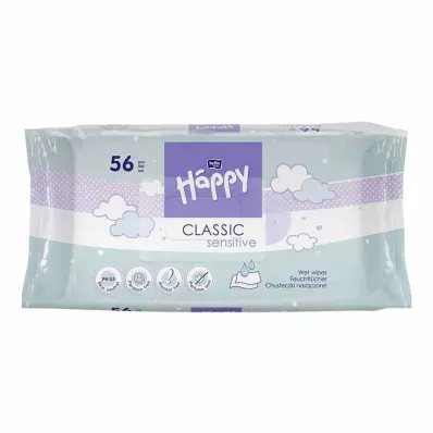 Toalhetes úmidos Bella Happy Sensitive com fecho de clique, 56 unidades Toalhetes úmidos Bella Happy Sensitive com fecho de clique, 56 unidades