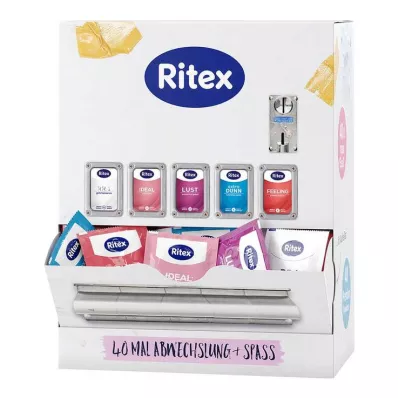 RITEX Embalagem grande do dispensador de preservativos, 40 unidades RITEX Embalagem grande do dispensador de preservativos, 40 unidades