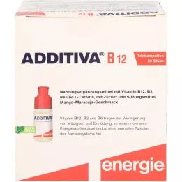 ADDITIVA Ampolas de bebida de vitamina B12, 30X8 ml