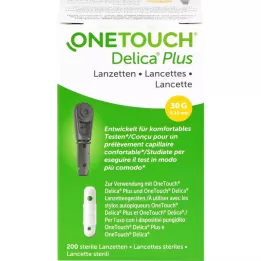 ONE TOUCH Lancetas de agulha Delica Plus, 200 unidades