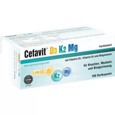 CEFAVIT D3 K2 Mg 2.000 U.I. cápsulas duras, 100 unid