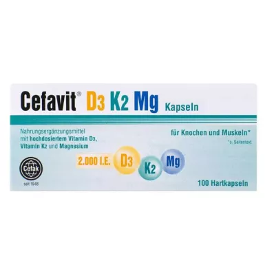 CEFAVIT D3 K2 Mg 2.000 U.I. cápsulas duras, 100 unid CEFAVIT D3 K2 Mg 2.000 U.I. cápsulas duras, 100 unid