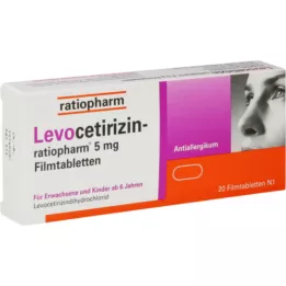 LEVOCETIRIZIN-ratiopharm 5 mg comprimidos revestidos por película, 20 unid