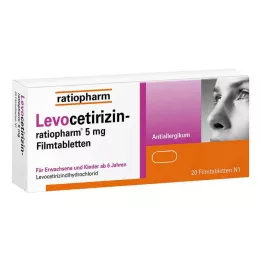 LEVOCETIRIZIN-ratiopharm 5 mg comprimidos revestidos por película, 20 unid