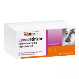 LEVOCETIRIZIN-ratiopharm 5 mg comprimidos revestidos por película, 100 unid