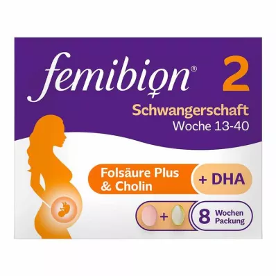 Femibion 2 gravidez em embalagem de 8 semanas com 56 comprimidos e cápsulas cada, 2x56 peças Femibion 2 gravidez em embalagem de 8 semanas com 56 comprimidos e cápsulas cada, 2x56 peças