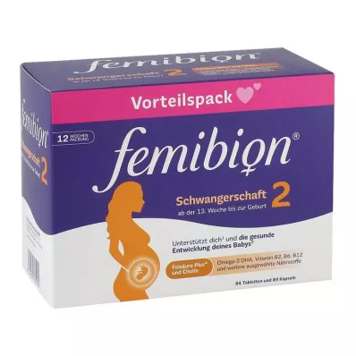 FEMIBION Embalagem combinada para 2 gravidezes, 2X84 peças FEMIBION Embalagem combinada para 2 gravidezes, 2X84 peças