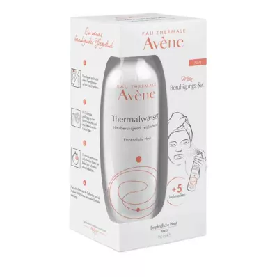 Spray de água termal Avene + conjunto de 5 máscaras de tecido (1 embalagem)