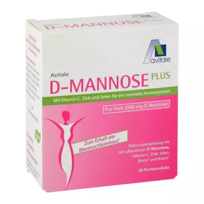 D-MANNOSE PLUS 2000 mg sticks com vitaminas e minerais, 30X2,47 g D-MANNOSE PLUS 2000 mg sticks com vitaminas e minerais, 30X2,47 g