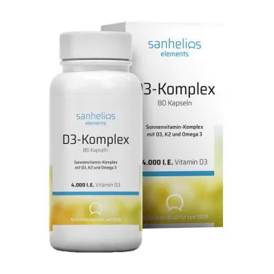 Complexo vitamínico solar Sanhelios Vitamina D3 com K2, 80 peças Complexo vitamínico solar Sanhelios Vitamina D3 com K2, 80 peças