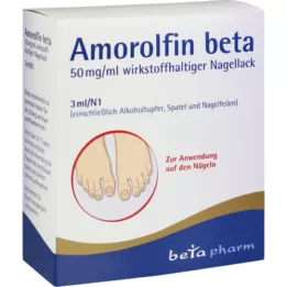 AMOROLFIN Beta 50 mg/ml de verniz de unhas com ingrediente ativo, 3 ml