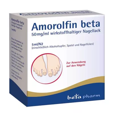 AMOROLFIN Beta 50 mg/ml de verniz de unhas com ingrediente ativo, 5 ml