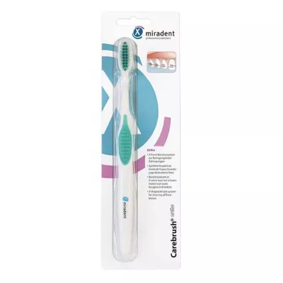 MIRADENT Escova de dentes Carebrush ortho branca/verde, 1 unidade