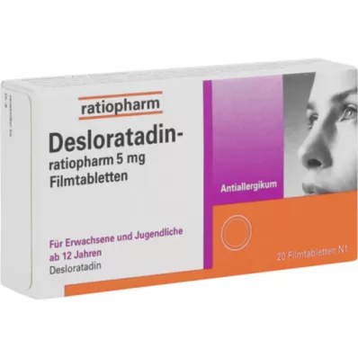 DESLORATADIN-ratiopharm 5 mg comprimidos revestidos por película, 20 unidades