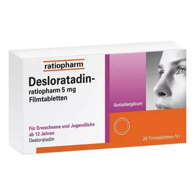 Desloratadina ratiopharm 5 mg comprimidos revestidos por película, 20 unidades