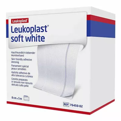 Leukoplast gesso macio branco rolo de 8 cm x 5 m, 1 peça