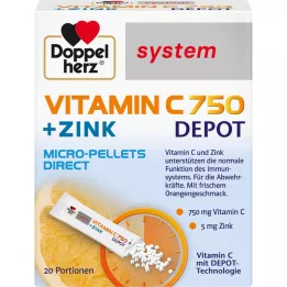 DOPPELHERZ Vitamina C 750 Depot system pellets, 20 unidades