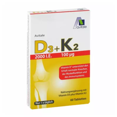Vitamina D3+K2 2000 U.I., 60 unid