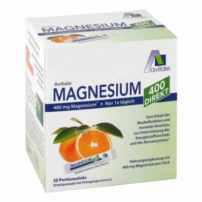 MAGNESIUM 400 palitos de laranja de porção direta, 50X2,1 g MAGNESIUM 400 palitos de laranja de porção direta, 50X2,1 g