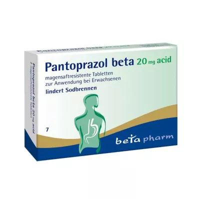 Pantoprazol beta 20 mg comprimidos gastrorresistentes a ácido, 7 unidades