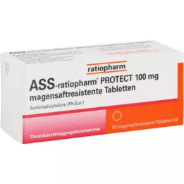 ASS-ratiopharm PROTECT 100 mg comprimidos com revestimento entérico, 50 unidades