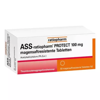 ASS-ratiopharm Protect 100 mg comprimidos gastrorresistentes, 50 unidades ASS-ratiopharm Protect 100 mg comprimidos gastrorresistentes, 50 unidades