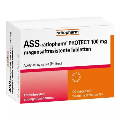 ASS-ratiopharm Protect 100 mg comprimidos gastrorresistentes, 100 unidades ASS-ratiopharm Protect 100 mg comprimidos gastrorresistentes, 100 unidades
