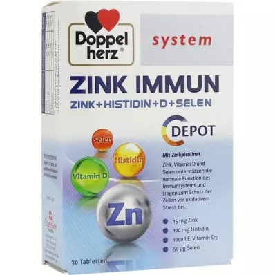 DOPPELHERZ Zinc Immune Depot System Tablets, 30 Cápsulas