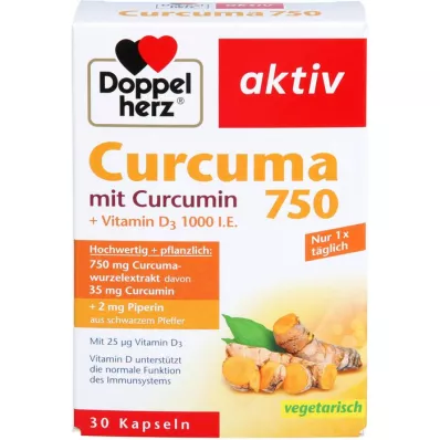 DOPPELHERZ Curcuma 750 Cápsulas, 30 Cápsulas