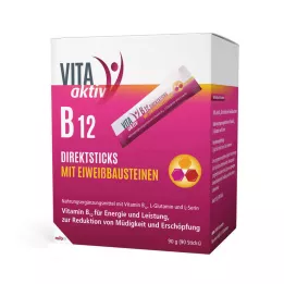 VITA AKTIV B12 sticks directos com blocos de construção de proteínas, 90 unidades