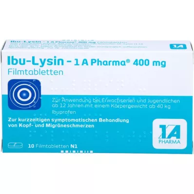 IBU-LYSIN 1A Pharma 400 mg comprimidos revestidos por película, 10 unidades