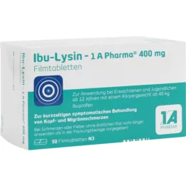 IBU-LYSIN 1A Pharma 400 mg comprimidos revestidos por película, 50 unidades