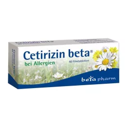 Comprimidos revestidos por película de cetirizina beta para alergias, 60 peças