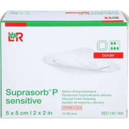 SUPRASORB P sensível PU-Rebordo de espuma 5x5cm, 10 pcs