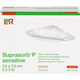 SUPRASORB P sensível PU-Espuma v.bor.lite 7,5x7,5, 10 unid